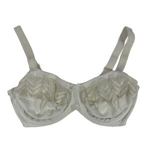 Prima Donna Semi-Sheer Lacy Bra Sz 36E White Underwire Unlined Sexy Lace VGUC